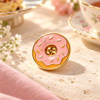Hersteller OEM Großhandel Moderne Rosa Donut-Geschenkbox Anpassbare Metall-Emaille-Box mit Mengenrabatt