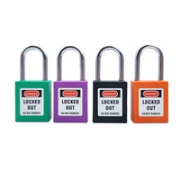 Cadenas de sécurité industriel en acier inoxydable de 6mm, cadenas de sécurité à Double clé en plastique