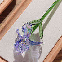 Ornamen Bunga Iris Buatan Kristal untuk Ruang Tamu
