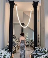Décoration résidentielle personnalisée Collier de perles de luxe Lustre créatif Hôtel Duplex Bâtiment Villa Led Acrylique Suspension
