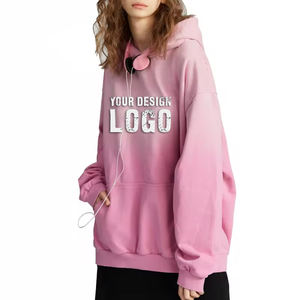 Sudadera con Capucha de Algodón de Alta Calidad, 458G, Lavada, Holgada, Informal, con Hombros Caídos, Estilo Urbano, para Mujer - Product Image 1