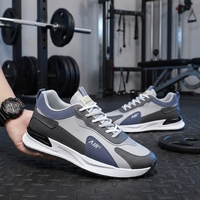Baskets de jogging rétro imperméables et coupe-vent en cuir synthétique souple avec empiècements dégradés et talonnette discrète