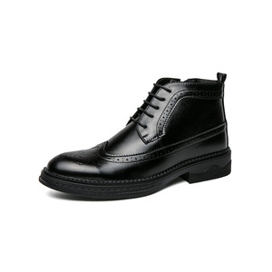 Botas para hombre más vendidas, botas de trabajo británicas de caña alta a la moda, zapatos casuales de caña media versátiles para hombre - Product Image 1