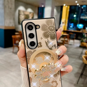 Sang Trọng Ngọc Trai Dây Đeo Hoa Từ Nhẫn Chủ Trường Hợp Đối Với Samsung <span class=keywords><strong>Galaxy</strong></span> Z Gấp 6 5 4 5G Không Dây Sạc Gấp Điện Thoại Bìa - Product Image 6