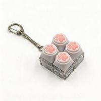 Meilleures ventes : Modèle de porte-clés personnalisé en plastique souple et mignon, anti-stress, en forme de griffe de chat porte-bonheur, testeur de commutateur de clavier et jouet compressible