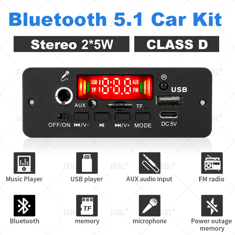 Fangxuee Amplificatore Digitale MP3 Con Bluetooth FM – Perfetto Per Audio Fai-da-te E Subwoofer