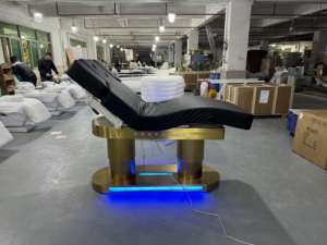 HICOMED Cama Eléctrica de Lujo para Belleza, Mueble de Salón Facial, Base Dorada, Spa, Manicura, Mesa de Masaje con 4 Motores - Product Image 4