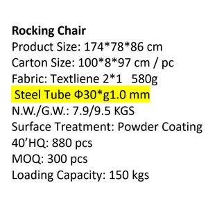 Silla Reclinable de Gravedad Cero para Exteriores, Playa, Jardín, Silla Mecedora, Tumbona - Product Image 5