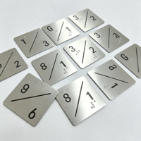 Plaque de signalisation d'ascenseur en braille personnalisée en acier inoxydable 304, avec numéros de étage tactiles en relief, pour boutons d'ascenseur d'hôtel, d'hôpital ou de bureau