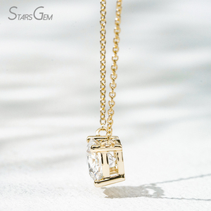 starsgem 18k gold <b>necklace</b> round brilliant 0.5ct 1ct <b>D</b> vs lab grown diamond loose fine jewelry diamonds <b>necklace</b> - Product Image 4