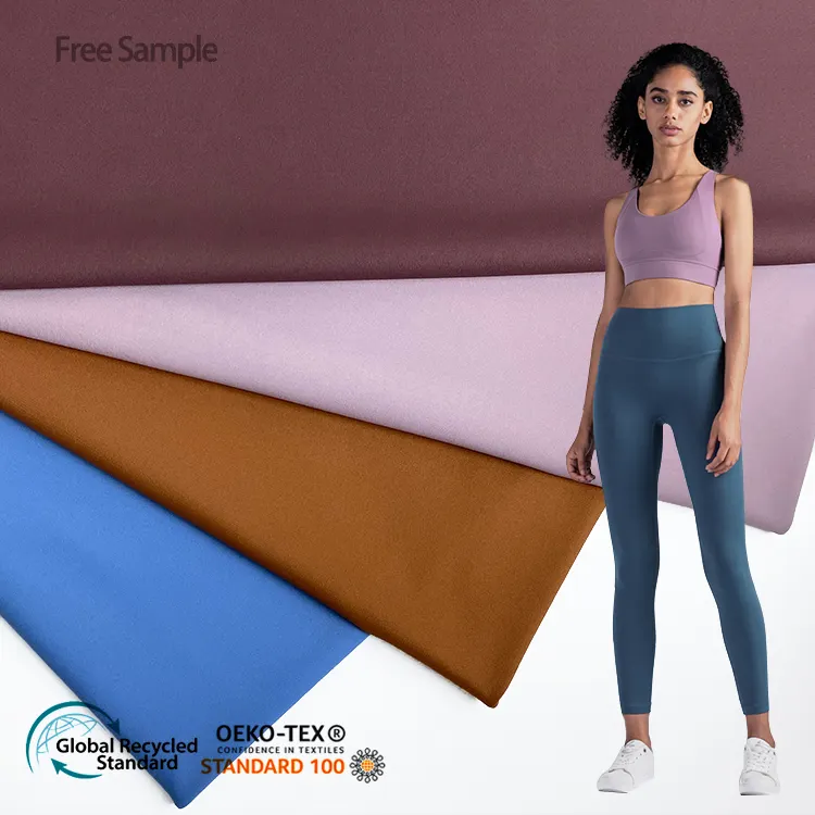 Four Way Stretch Spandex strusts Double Brush 75 Nylon sportivo tessuto personalizzato fornitore per la produzione di abbigliamento Yoga