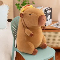 Peluches Capybara Hamburger Kawaii, Adorables Peluches Sac à Main, Animaux en Peluche Capybara avec Sac Hamburger, Poupée Décorative, Cadeau d'Anniversaire pour Fille