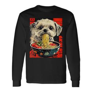 Camiseta de manga larga Shih Tzu Ramen Kawaii con diseño de perro japonés - Product Image 1