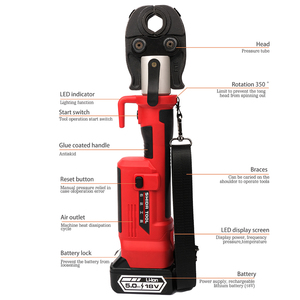 Outil de pressage <span class=keywords><strong>hydraulique</strong></span> pour tuyauterie SD1930, portable, rechargeable, personnalisé, outil de sertissage électrique pour tuyaux en cuivre et en PEX - Product Image 2