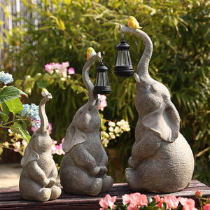 Lámpara de Elefante de Resina Hecha a Mano, con Energía Solar, Decorativa para Jardín, Patio, Camino, Exterior, Impermeable, para la Noche - Product Image 1