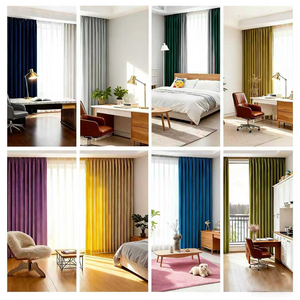 <span class=keywords><strong>Rideau</strong></span> de vague en velours doux à ombrage translucide pleine lumière isolé et ignifuge de style moderne pour la <span class=keywords><strong>baie</strong></span> vitrée du salon - Product Image 2