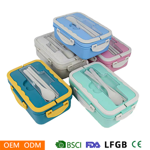 Boîte à lunch Bento LingHui sans BPA, compatible micro-ondes, avec couvercle en plastique, portable, <span class=keywords><strong>empilable</strong></span>, pour adultes - Product Image 3