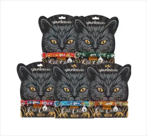 Collar de nailon ajustable multicolores para gatos, campanas de proveedor de mascotas al por mayor