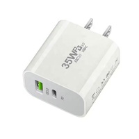 PD 35W double USB tête de charge rapide nitrure de gallium EU/US/UK/AU adaptateur d'alimentation Standard pour téléphones mobiles 20W puissance de sortie