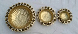 Set of 4 Floral Tealight Candle Holders Metal Indian Home Decor for Wedding Diwali Pooja for Party - Product Image 2