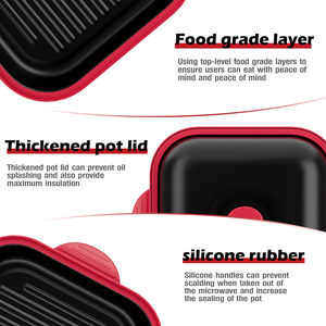 Microwave Oven Cooking <strong>Grill</strong> <strong>Pan</strong> Baking Tray Preseasoned Coating Silicone Nonstick <strong>Frying</strong> <strong>Pan</strong> Cookware Set Non Stick <strong>Grill</strong> <strong>Pan</strong> - Product Image 6