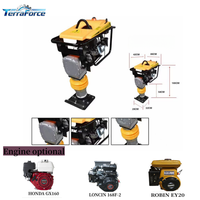 Compacteur vibratoire diesel 125, force d'impact de 1400 à 1600 livres, pour le compactage de grandes surfaces, sol cohésif, diesel