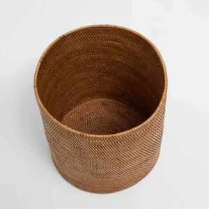 Natural Handmade Round Rattan Waste <b>Basket</b> with Lid, Ratan Plant <b>Basket</b> - Product Image 5