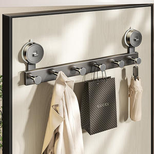 Porte-manteau mural de luxe à ventouse, robuste, avec crochets rectangulaires, pour entrée, sans perçage - Product Image 5