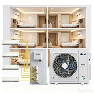 เครื่องปรับอากาศพลังงานแสงอาทิตย์แบบไฮบริด Deye R32 สำหรับที่อยู่อาศัย แบบแยกส่วนหลายจุด ควบคุมผ่าน Wifi พร้อมรีโมทคอนโทรล ค่า EER และ COP สูง - Product Image 2