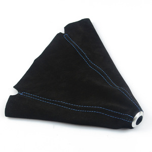 Poyracing Gear <b>Shift</b> <b>Knob</b> Cover Black Universal Manual Transmission Car With Blue Stitching - Product Image 2