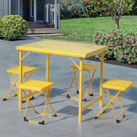 Table et chaises pliantes modernes en métal pour pique-nique, avec structure en aluminium, pour barbecue et camping en extérieur