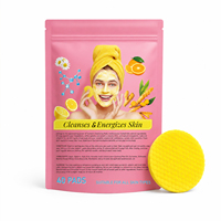 Pembersih Wajah Berbahan Kunyit dan Asam Kojic dengan Vitamin C B5, Bantalan Scrub Gula untuk Mengoreksi Noda Hitam, 40 Lembar