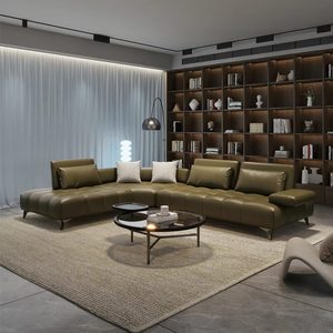 <span class=keywords><strong>Produit</strong></span> sélectionné : Canapé moderne minimaliste <span class=keywords><strong>en</strong></span> <span class=keywords><strong>cuir</strong></span> de vachette, facile à <span class=keywords><strong>nettoyer</strong></span>, design modulaire, fabricant de Foshan, sur mesure - Product Image 2