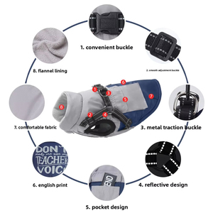 سترة عاكسة للكلاب للشتاء، معطف سميك دافئ للحيوانات الأليفة مبطن بالقطن والبوليستر موديل BL3675 - Product Image 5