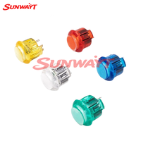 Bouton poussoir en plastique transparent de haute qualité 12V 30mm avec micro-interrupteur intégré, durable, pour machine de jeu d'arcade