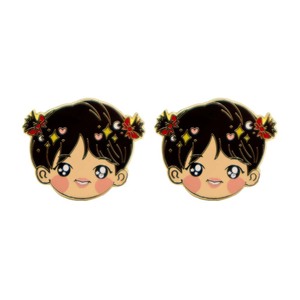 Logo gratuit mignon dessin animé en métal pour épinglette avec logo de thé teint impression découpée pour vêtements Anime Nature chapeau collier - Product Image 5