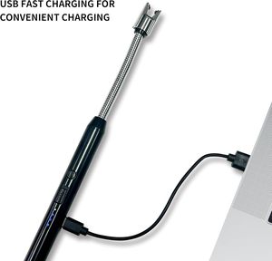Briquet électrique USB moderne en plastique, coupe-vent, pour cuisine, bougies longues, barbecue, cuisinière à gaz, pistolet d'allumage rechargeable portable à arc sans flamme - Product Image 3