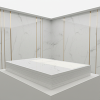 Panneau mural en PVC effet marbre, imperméable, ignifuge, anti-UV, haute brillance, résistant aux intempéries, moderne, insonorisant, pour décoration extérieure