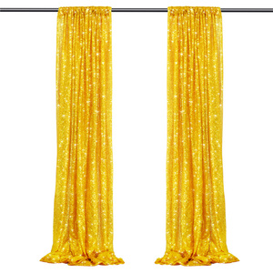 Tấm Màn Nền Vàng Sequin Sân Khấu 2FTx8FT Rèm Nền Tiệc Cưới - Product Image 1