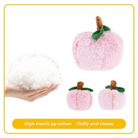 Jouet en peluche pour animaux de compagnie en forme de pêche, personnalisé, de haute qualité, doux, à mâcher, interactif, pour l'anxiété des chiots