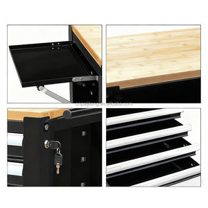 Chariot <span class=keywords><strong>utilitaire</strong></span> amovible en acier avec panneau perforé, organisateur de garage roulant avec roues pour armoires à outils avec tiroirs - Product Image 6