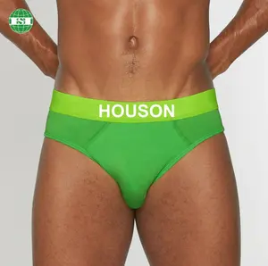 Customised lettering across waistband men's underwear briefs 92% Micro Modal / 8% Elastane lemon green or customized color