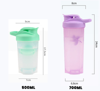 Bouteille de sport et shaker à protéines premium 500 ml en plastique sans BPA avec boule mélangeuse, design créatif et logo personnalisé