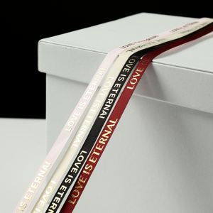 Lot de 4 rouleaux de ruban cadeau 1cm*2m/par couleur, motif « l'amour est éternel » estampé à chaud, en satin, pour emballage cadeau et loisirs créatifs - Product Image 5