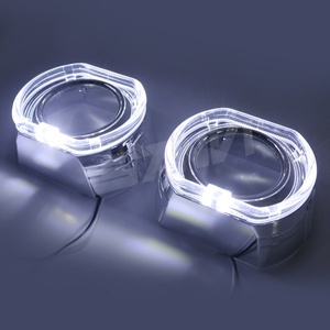 Sanvi 3.0 Inches Bi Xenon <b>Projector</b> Lens Shroud <b>LED</b> DRL Car Headlights High Quality White Yellow Dual Color Chrome Angel Eyes - Product Image 2