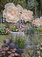 Grande fleur rose clair en soie organza géante pour décoration de mariage/douche de bébé/anniversaire