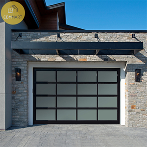 CBMMart personnalisé prix bon marché coffre-fort verre trempé teinté bois aluminium nouveau design porte de garage villas projet de construction - Product Image 2