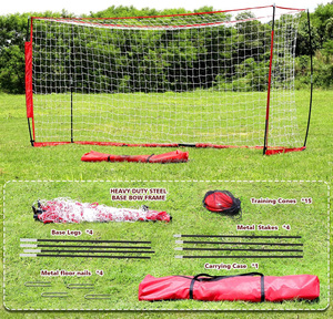 Gol da calcio in rete da calcio per cortile con telaio a prua, Base in metallo pieghevole e <span class=keywords><strong>15</strong></span> coni da allenamento - Product Image 4
