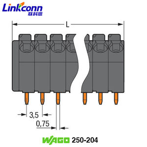 PCB Terminal Blocks Push-button 1.5 mm² 4 Pin Spacing 3.5 mm 4-pole Push-in Wire Connector 250-204 Wagos Connector - Product Image 4