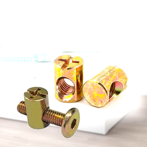 Écrou cylindrique à fente pour meubles sur mesure, plaqué zinc, pour connexion par goujon, goujon croisé, écrou à barillet - Product Image 6